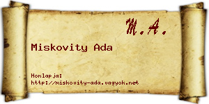 Miskovity Ada névjegykártya